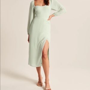 Abercrombie Long Sleeve Draped Skirt Midi Dress M